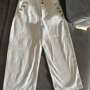 Anne Klein White Wide leg crop Jean